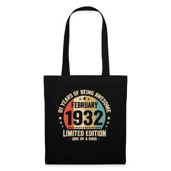 91 Years Of Being Awesome Since February 1932 - Tote Bag - black - Front