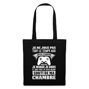 Gamer Gaming Joueur De Jeux Vidéo Nerd Console Jeu - Sac en tissu - noir - Devant