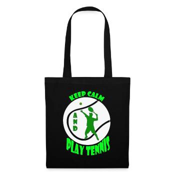 Raquette de tennis Tennis Ball Joueur de tennis - Sac en tissu - noir - Devant