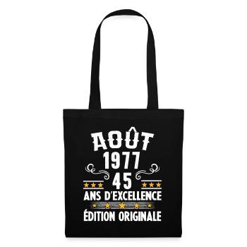 45 Ans Anniversaire Vintage Né(e) en Août 1977 - Sac en tissu - noir - Devant