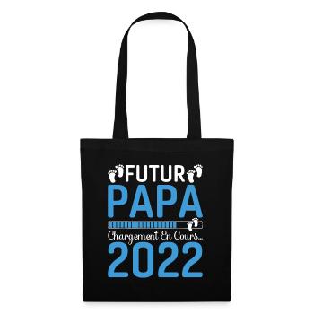 Futur Papa 2022 Naissance Cadeau Grossesse Père - Sac en tissu - noir - Devant