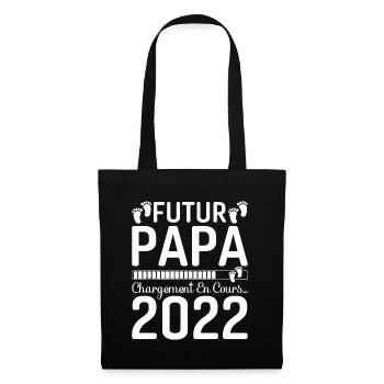 Futur Papa 2022 Naissance Cadeau Grossesse Père - Sac en tissu - noir - Devant