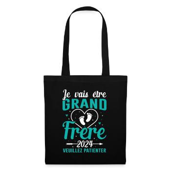 Je Vais Être Grand Frère 2024 - Sac en tissu - noir - Devant
