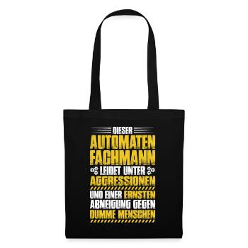 Automatenfachmann Automatenfachfrau Automaten - Stoffbeutel - Schwarz - Vorne