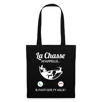 La Chasse m'appelle faut que j'y aille ! - Sac en tissu - noir - Devant