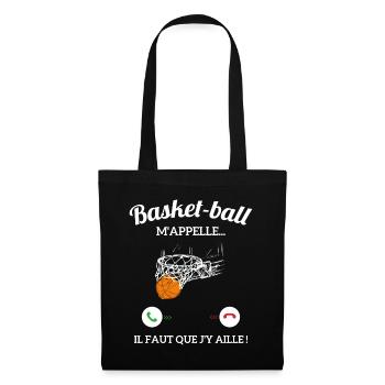 Le Basketball m'appelle faut que j'y aille ! - Sac en tissu - noir - Devant