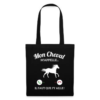 Mon Cheval M'appelle Il Faut Que J'y Aille - Sac en tissu - noir - Devant