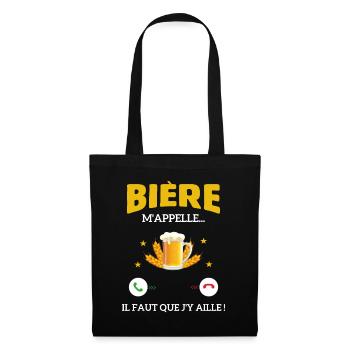 La Bière m'appelle faut que j'y aille ! - Sac en tissu - noir - Devant