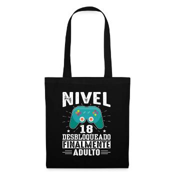 Niveau 18 Débloqué Anniversaire 18 Ans - Sac en tissu - noir - Devant