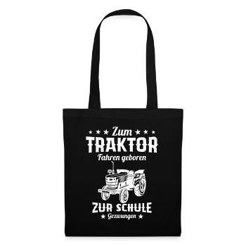 Né pour conduire un tracteur humour cadeau - Sac en tissu - noir - Devant