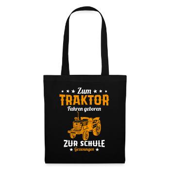 Né pour conduire un tracteur humour cadeau - Sac en tissu - noir - Devant
