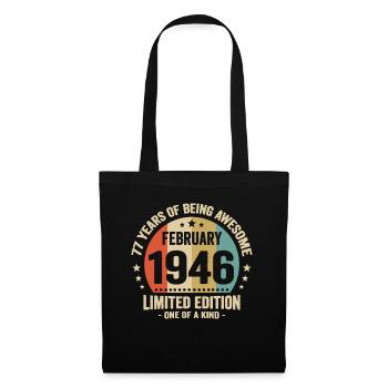 77 Years Of Being Awesome Since February 1946 - Tote Bag - black - Front