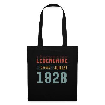 Légendaire Depuis Juillet 1928 Anniversaire Cadeau - Sac en tissu - noir - Devant