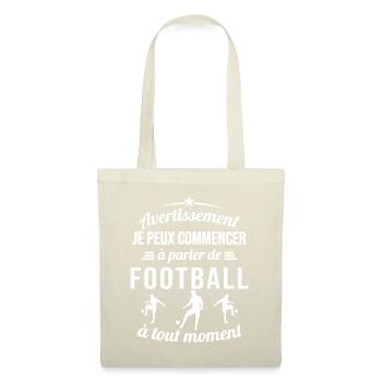 Parler De foot À Tout Moment Cadeau Footballeur - Sac en tissu - nature - Devant