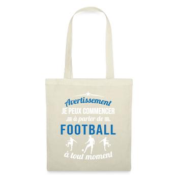 Parler De foot À Tout Moment Cadeau Footballeur - Sac en tissu - nature - Devant