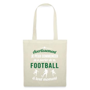 Parler De foot À Tout Moment Cadeau Footballeur - Sac en tissu - nature - Devant