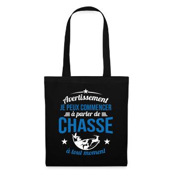 Parler De Chasse à Tout Moment Cadeau Chasseur - Sac en tissu - noir - Devant