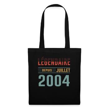 Juillet 2004 Anniversaire Idée Cadeau Vintage - Sac en tissu - noir - Devant