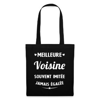 Meilleure voisine souvent imitée jamais égalée - Sac en tissu - noir - Devant