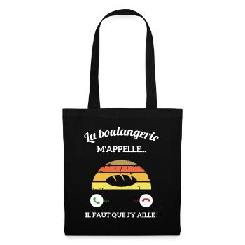 La Boulangerie m'appelle vintage Boulangère femme - Sac en tissu - noir - Devant