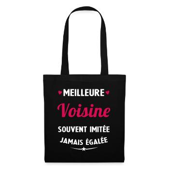 Meilleure voisine souvent imitée jamais égalée - Sac en tissu - noir - Devant