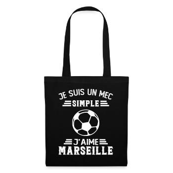 je suis un mec simple j'aime Marseille - Sac en tissu - noir - Devant
