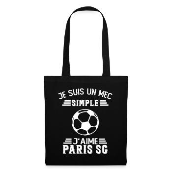 je suis un mec simple j'aime Paris sg footballeur - Sac en tissu - noir - Devant