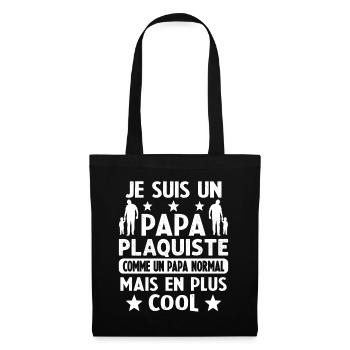 Plaquiste fête des pères futur papa - Sac en tissu - noir - Devant