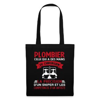 Homme Cadeau drôle plombiers Humour - Sac en tissu - noir - Devant