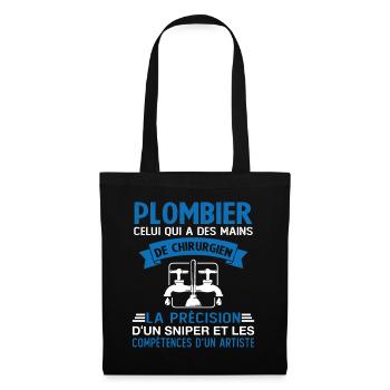 Homme Cadeau drôle plombiers Humour - Sac en tissu - noir - Devant