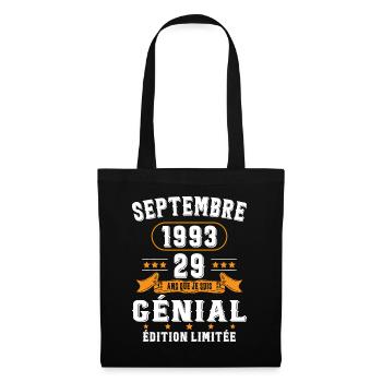 29 Ans Anniversaire Vintage Né(e) Septembre 1993 - Sac en tissu - noir - Devant