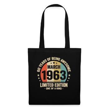Anniversaire Vintage Idée Cadeau Mars 60 - Sac en tissu - noir - Devant