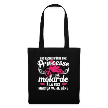Moto Vélo Anniversaire Motocross Femme Idée Cadeau - Sac en tissu - noir - Devant