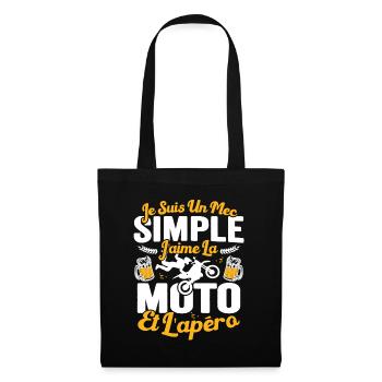 Moto Vtt Vélo Motocross Idée Cadeau Anniversaire - Sac en tissu - noir - Devant