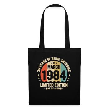 Anniversaire Vintage Idée Cadeau Mars 39 - Sac en tissu - noir - Devant