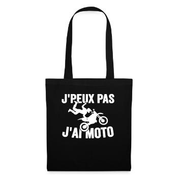 Je Peux Pas J'ai Moto Humour Cadeau Anniversaire - Sac en tissu - noir - Devant