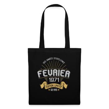 Des Années D'excellence Février 1971 52 Ans - Sac en tissu - noir - Devant