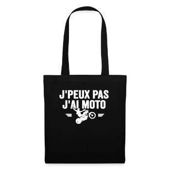 Je Peux Pas J'ai Moto Humour Cadeau Anniversaire - Sac en tissu - noir - Devant