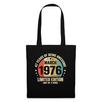 Anniversaire Vintage Idée Cadeau Mars 47 - Sac en tissu - noir - Devant