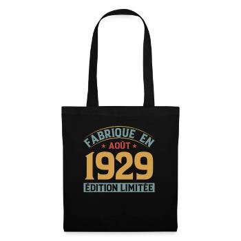 Fabriqué En Août 1929 Édition Limitée - Sac en tissu - noir - Devant