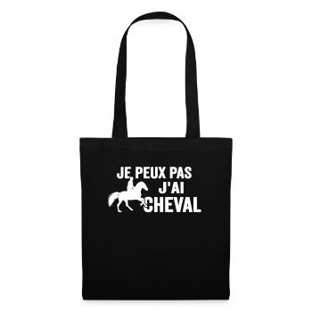 Je Peux Pas J'ai Cheval Équitation Poney Jument - Sac en tissu - noir - Devant