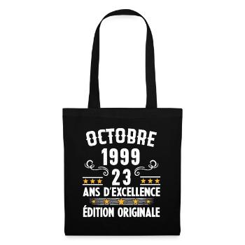 23 Ans Anniversaire Vintage Né(e) en Octobre 1999 - Sac en tissu - noir - Devant
