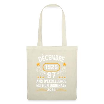 Anniversaire Vintage Idée Cadeau Décembre 1925 97 - Sac en tissu - nature - Devant
