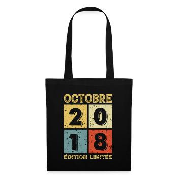 Anniversaire Vintage Idée Cadeau Octobre 2018 - Sac en tissu - noir - Devant