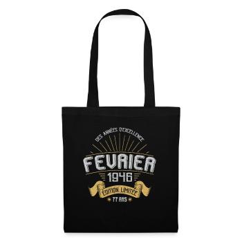 Des Années D'excellence Février 1946 77 Ans - Sac en tissu - noir - Devant