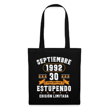 30 Ans Anniversaire Vintage Né(e) Septembre 1992 - Sac en tissu - noir - Devant