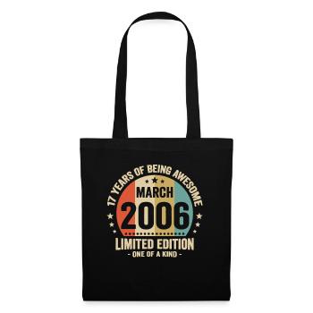 Anniversaire Vintage Idée Cadeau Mars 17 - Sac en tissu - noir - Devant