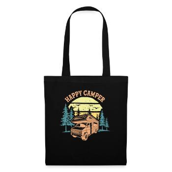 Happy Camper Campeur Heureux Camping Car Caravane - Sac en tissu - noir - Devant