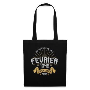 Des Années D'excellence Février 1948 75 Ans - Sac en tissu - noir - Devant
