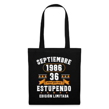 36 Ans Anniversaire Vintage Né(e) Septembre 1986 - Sac en tissu - noir - Devant